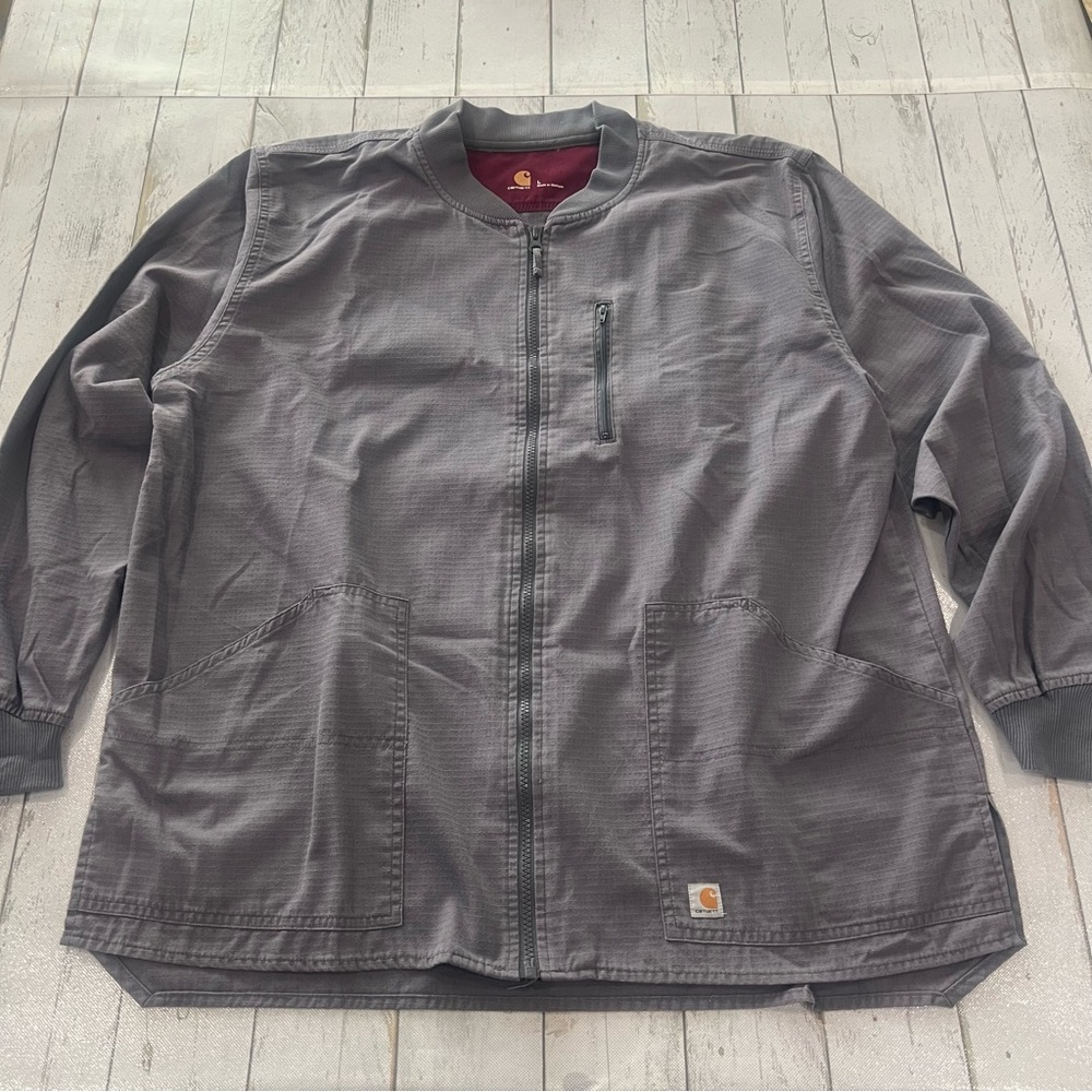 Carhartt Men's Ripstop Zip Front Scrub Jacket Sz L